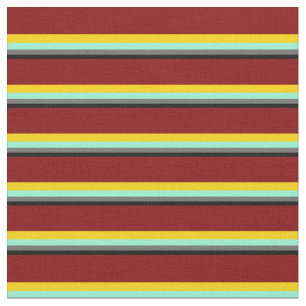 Schwarz, Dim Gray, Aquamarine, Gelb & Maron Stoff
