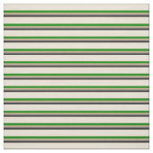 Schwarz, Dim Gray, Tan, Green und Bisque Lines Stoff (Muster)