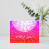 SCHWARZ, DISCO PARTY, TANZEN, GEBURTSTAG DANK IHRE POSTKARTE (Stehend Vorderseite)