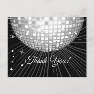 SCHWARZ, DISCO PARTY, TANZEN, GEBURTSTAG DANK IHRE POSTKARTE