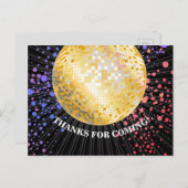 SCHWARZ, DISCO PARTY, TANZEN, GEBURTSTAG DANK IHRE POSTKARTE (Vorne/Hinten)