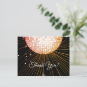 SCHWARZ, DISCO PARTY, TANZEN, GEBURTSTAG DANK IHRE POSTKARTE (Stehend Vorderseite)
