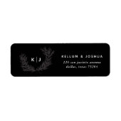 Schwarz-Distinguierte Monogramm-Rücksendeadressen- (Vorne)