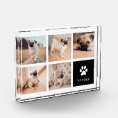 Schwarz | Dog Pawprint Collage Fotoblock (Links)