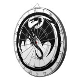 Schwarz-Drachenweiße Dartboard Dartscheibe (Vorderseite rechts)