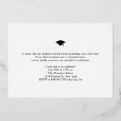 Schwarz-Drei-Foto Collage Abschluss Gold Folieneinladung (Rückseite)