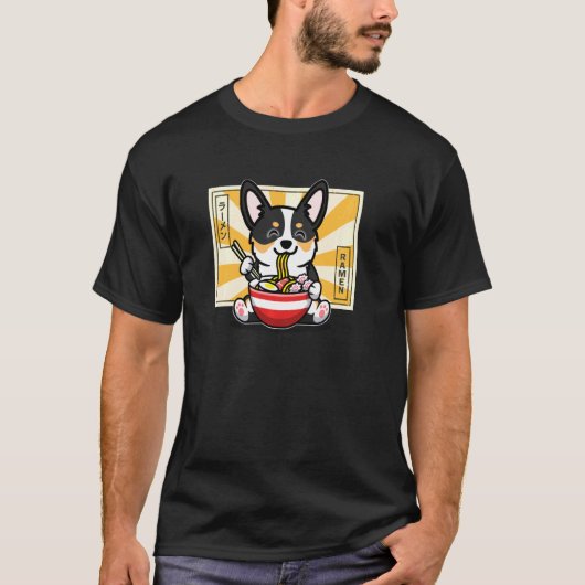 Schwarz Dreifarbiger Corgi Pullover (Vorderseite)