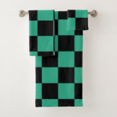 Schwarz-Dschungelgrün Badhandtuch Set (Insitu)