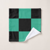 Schwarz-Dschungelgrün Badhandtuch Set (Waschlappen)