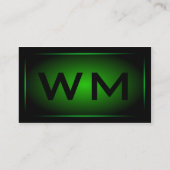 Schwarz/Dunkel Blau Gerahmte Monogramm - Visitenka Visitenkarte (Rückseite)