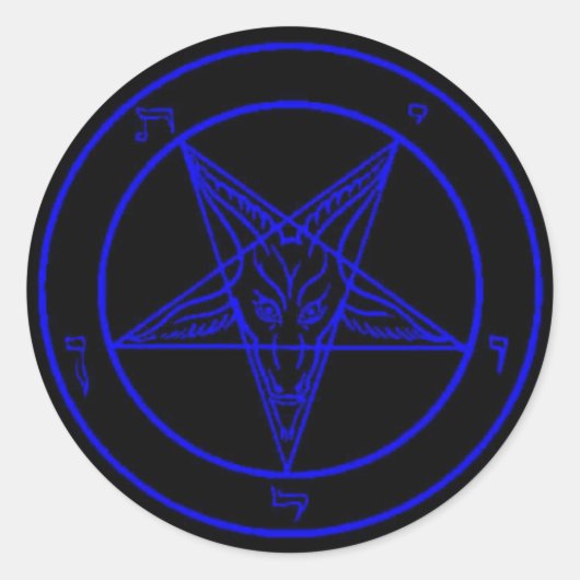 Schwarz/Dunkel-blaue Baphomet-Aufkleber Runder Aufkleber (Vorderseite)