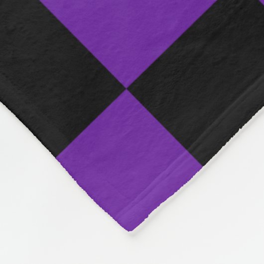 Schwarz-Dunkel-Lila-Quadrat-Muster Fleecedecke (Ecke)