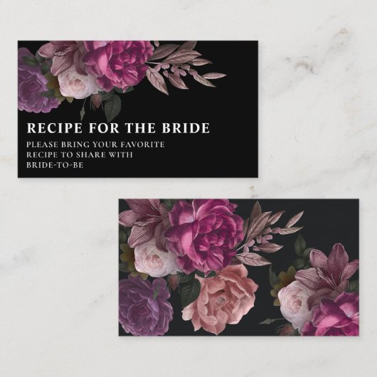 Schwarz-Dunkel-Moody-Brautparty gemeinsam mit eine Begleitkarte (Vorne/Hinten)