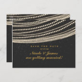 Schwarz-Dunkel-Nacht-Himmel- und String-Leuchten S Ankündigungspostkarte (Vorne/Hinten)