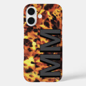 Schwarz Dunkelgrau Mit Monogramm Tortoiseshell Case-Mate iPhone Hülle (Rückseite)