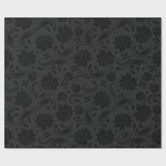 Schwarz-Dunkelgrau-Monochromatisches Muster Geschenkpapier (Flach)