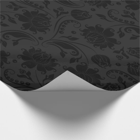 Schwarz-Dunkelgrau-Monochromatisches Muster Geschenkpapier (Ecke)