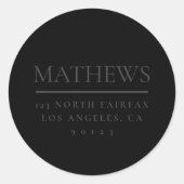 Schwarz & Dunkelgrau Runder Aufkleber (Vorderseite)