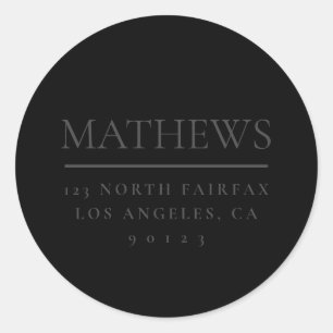 Schwarz & Dunkelgrau Runder Aufkleber