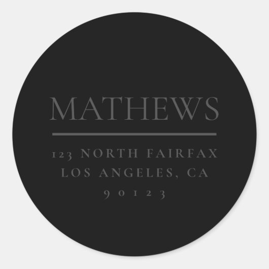 Schwarz & Dunkelgrau Runder Aufkleber (Vorderseite)