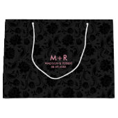 Schwarz & Dunkelgraue Damaskus, benutzerdefinierte Große Geschenktüte (Vorderseite)