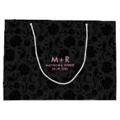 Schwarz & Dunkelgraue Damaskus, benutzerdefinierte Große Geschenktüte (Rückseite)
