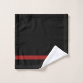 Schwarz + Dunkelrot Badhandtuch Set (Waschlappen)