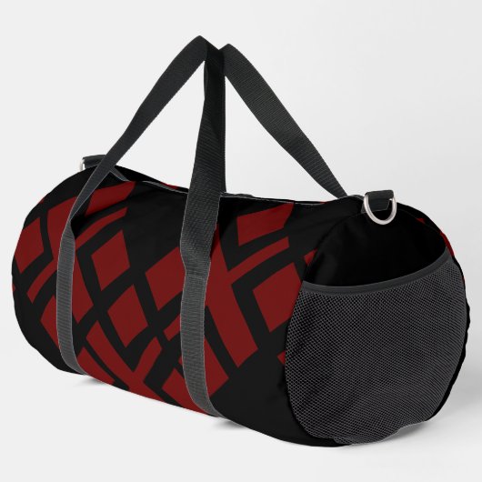 Schwarz Dunkelrot Duffle Bag (Rechte Ecke)