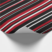 Schwarz-, Dunkelrot- und Weißstreifenpapier Geschenkpapier (Ecke)