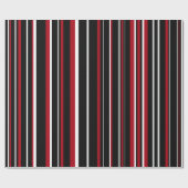 Schwarz-, Dunkelrot- und Weißstreifenpapier Geschenkpapier (Flach)