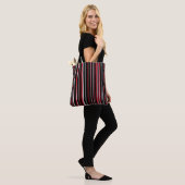 Schwarz, Dunkelrot, weißer Strichcodestreifen Tasche (Am Model)