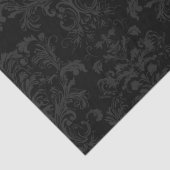 Schwarz Dunkler Fanchy Chic Damask Muster Seidenpapier (Detail)