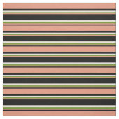 Schwarz, Dunkler Lachs, Grün und Beige-Muster Stoff (Muster)