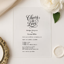 Schwarz-durchsichtiger Beifall für Liebe Elegante Acryleinladungen