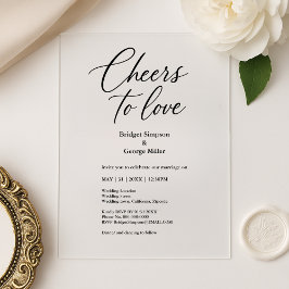 Schwarz-durchsichtiges Beifall für Liebe Elegante Acryleinladungen