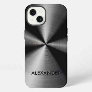Schwarz-Edelstahl-Metal-Muster für benutzerdefinie iPhone Hülle