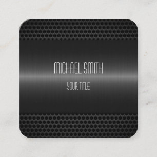 Schwarz-Edelstahlaussehen Quadratische Visitenkarte