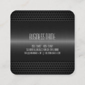 Schwarz-Edelstahlaussehen Quadratische Visitenkarte (Rückseite)