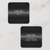 Schwarz-Edelstahlaussehen Quadratische Visitenkarte (Vorne/Hinten)