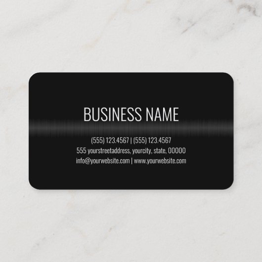 Schwarz-Edelstahlaussehen Visitenkarte (Rückseite)
