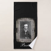 Schwarz, Edgar Allan Poe personalisiertes Haustier Badehandtuch (Badehandtuch)