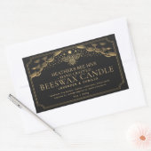 Schwarz Editable Hexe Tarot Honeybee Candle Label Rechteckiger Aufkleber (Umschlag)