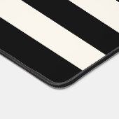 Schwarz-Eggshell Weiße Rugby-Streifen mit Namen Schreibtischunterlage (Ecke)