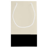 Schwarz & Eggshell Weißer Farbblock-Geschenktasche Kleine Geschenktüte (Rückseite)