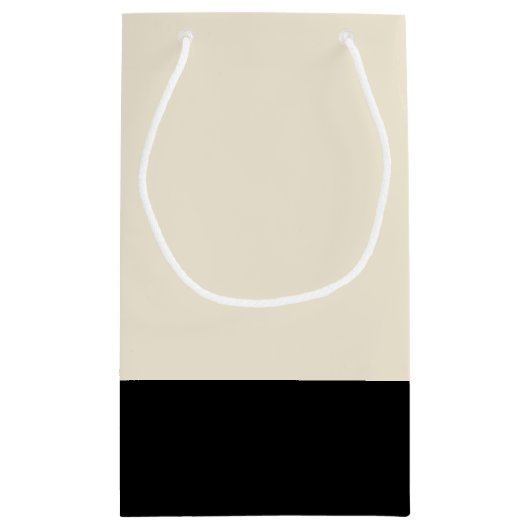 Schwarz & Eggshell Weißer Farbblock-Geschenktasche Kleine Geschenktüte (Rückseite)