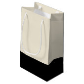 Schwarz & Eggshell Weißer Farbblock-Geschenktasche Kleine Geschenktüte (Rückseite Schrägansicht)