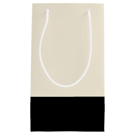 Schwarz & Eggshell Weißer Farbblock-Geschenktasche Kleine Geschenktüte (Vorderseite)
