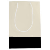 Schwarz-Eggshell, weißer Unisex-Farbblock Mittlere Geschenktüte (Vorderseite)