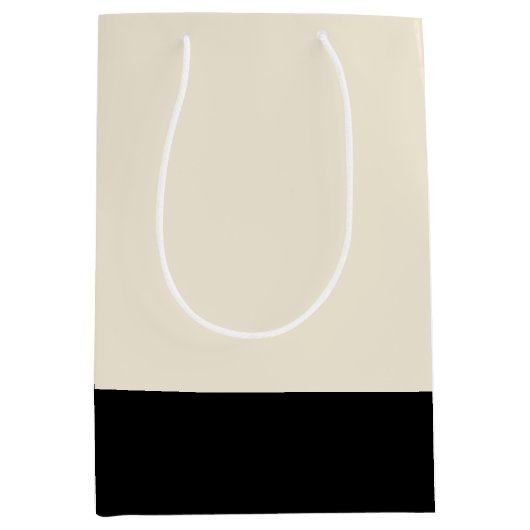 Schwarz-Eggshell, weißer Unisex-Farbblock Mittlere Geschenktüte (Vorderseite)