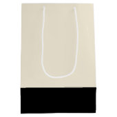 Schwarz-Eggshell, weißer Unisex-Farbblock Mittlere Geschenktüte (Rückseite)